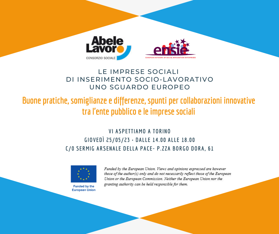 Evento “Le imprese sociali di inserimento socio-lavorativo. Uno sguardo europeo”
